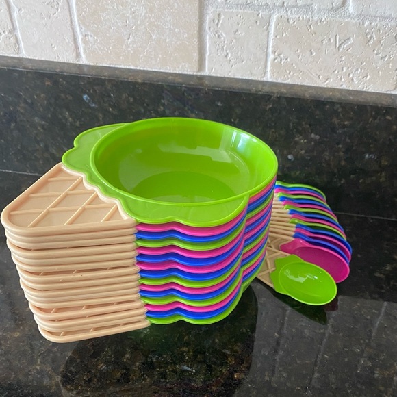 None Other - Ice cream bowls set with spoons kids